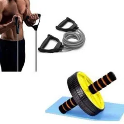Combo of ab wheel and toning tube home gym Fitness Accessory Kit Kit-image-5