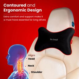 dr.ortho Black Memory Foam Car Pillow Cushion for Universal For Car image 3