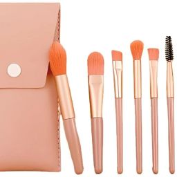 8 Pcs Brush Set With Pouch, Makeup Brushes Premium Synthetic Kabuki Foundation-image-96