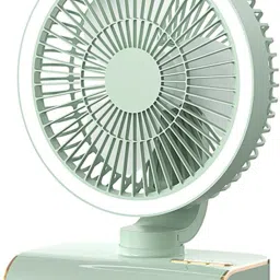 Sasimo Rechargeable 4000mAh Desk Fan, Portable USB-Powered Table Fan 3 Blade Led light Cooling Mini Table Fan Portable_2025 USB Fan-10