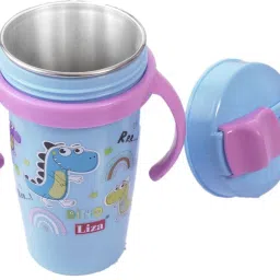 Multi Cartoon Design Sipper Bottle For Kids With Straw & Side Handle 360ml-16