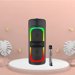 SACRO Bluetooth Party Speaker With Karaoke Mic and RGB Lights,High Quality Woofer F57 40 W Bluetooth Laptop/Desktop Speaker-image-96