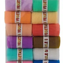 -Brand of Happiness Fridge Vegetable and Fruit Reusable Net Bag Pack of 12 Grocery Bags (Multicolor) Pack of 12 Grocery Bags-8