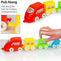 zokato 3 in 1 Train Stacker Pull Along Toy for Toddlers (Multicolor) image 2