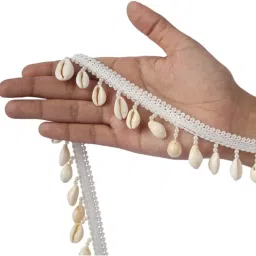 Cowri/kaudi shell hanging lace 3meter pack-10