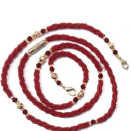 RED N GOLDEN BEADS TANMANIYA MAGALSUTRA CHAIN Plastic Mangalsutra-picture-12