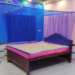 HDPE - High Density Poly Ethylene Adults Washable S297Mosquito Net for Double Bed Nylon for , Size-6x6 FT Color-Blue Mosquito Net-image-98