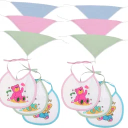DAILY USE COTTON REUSABLE BIBS AND NAPPY COMBO (PACK OF 12) (Multicolor)-image-51