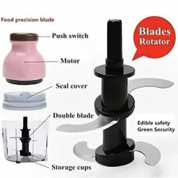 lariox Capsule Cutter Quatre Unique Blender System Design Mini Electric Food Processor and Chopper, Mixer, Meat Grinder, Crusher, Mincer 220 W Juicer Mixer Grinder image 3