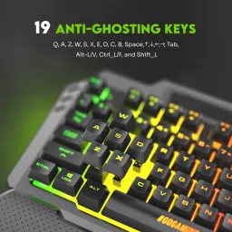 SpinBot Rage K20 LED Backlit|Metal Body|19 Anti-Ghosting Keys |Volume Control Knob| Wired USB Standard Gaming Keyboard Compatible with Desktop, Laptop, Mac image 4