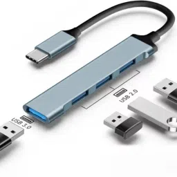 Aliens Multiport Adapter 4-in-1 Splitter Extender, 1 xUSB 3.0 & 3xUSB 2.0, 5Gbps Data, for MacBook, Laptop, PC & Type-C Devices USB Hub-1