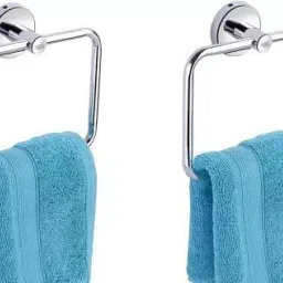 Premium Quality Stainless Steel Square Shape Towel Ring Holder Set of 2 Silver Towel Holder-image-26