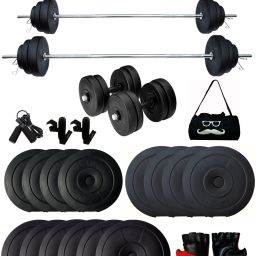 50 kg PVC Weight with 3FT Curl Rod, 4FT Straight Rod and 5FT Straight Rod With Accessories Home Gym Combo-image-48