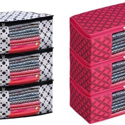 ADITI CREATIONS RED black Cotton Laundry Bag-image-4
