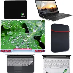 SDM 6 in 1 Combo - Laptop Skin Stickers, Screen card , Key Guard, Mouse Pad, Sleeve and Palmrest Skin for All 15.6 Inch Laptops || Notebooks Combo Set (nature image199 Combo Set-image-45