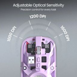 Portronics Toad 8 Transparent Wireless Mouse, Bluetooth + 2.4GHz, Rechargeable, Silent, Wireless Optical Mousewith Bluetooth image 4