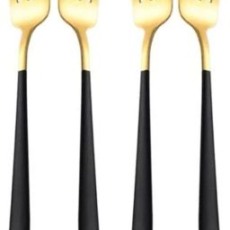 Gold Dinner Fork 4 Pieces (black) Stainless Steel Dessert Fork Set-21
