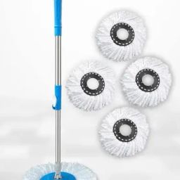 Mop Rod With 5 Microfibre Refills Mop Head and Rod-image-67