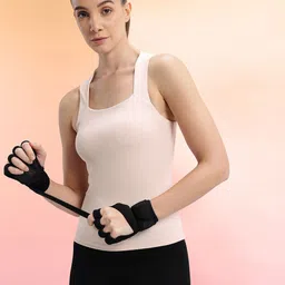hrx by hrithik roshan Women Solid Scoop Neck Polyester Beige T-Shirt-picture-46