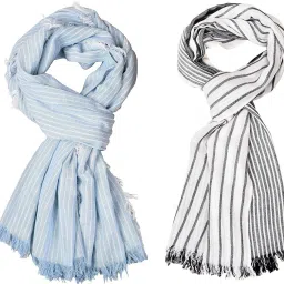 Striped Pure Cotton Men Multicolor Stole-picture-20
