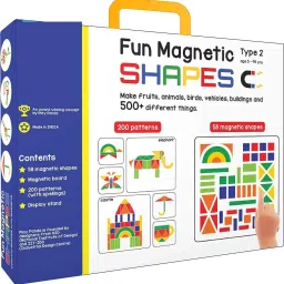 Magnetic Shapes (Junior) : Type 2 with 58 Magnetic Shapes, 164 Pattern Book, Magnetic Board and Display Stand-16
