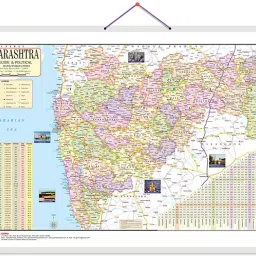 Maharashtra Road Guide & Political Map Charts with Dust resistant Lamination-14