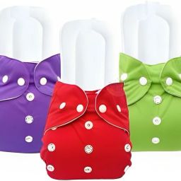 Baby Reusable Cloth 3 Diapers +3 Insert Pad,Washable, Absorption,0 - 3yrs-15