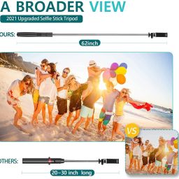 Sharp beak Selfie Stick Tripod Bluetooth Remote - 62inch Extendable Tall Cell Phone Tripod Stand Bluetooth Selfie Stick image 4