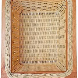 Wicker Basket for Modular Kitchen for Vegetables (16.5W x 20L x 8H) Wooden, Plastic Fruit & Vegetable Basket-image-75