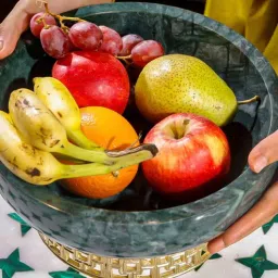 izzhaar Green Garnet 300ml Marble & Metal Serving Bowl-picture-19