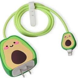 BeeNex Charger Case Cover for iPhone 18W-20W, 3D Cute Avocado Design, Spiral Cable Protector-image-96