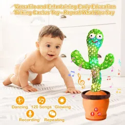 xoom toys Rechargeable Dancing Cactus Toy | Talking, Singing & Recording Funny Toy image 3