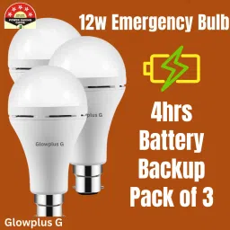 12W Rechargeable Inverter Bulbs Pack of 3 | Emergency Light Bulb Combo 3 hrs Bulb Emergency Light-9