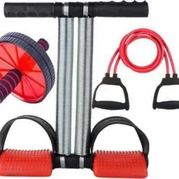 Fitness workout tummy trimmer, ab wheel, toning tube home, gym fitness combo kit Fitness Accessory Kit Kit-image-3