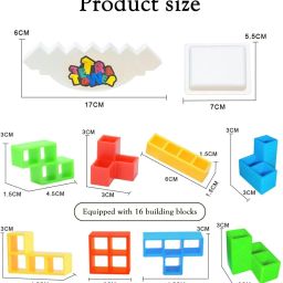 arizon Tetra Tower Stack and Balance Game, 16 Building Blocks for Kids image 3