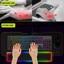 Archer Tech Lab Aphros 200 Keyboard Wrist Rest, RGB Strip Design Soft Memory Foam Keyboard Wrist Rest Wrist Rest image 2