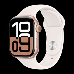 Apple Watch Series 10 GPS with Sport Band - M/L (42mm Retina LTPO3 OLED Display, Rose Gold Aluminium Case)-14