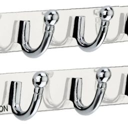 L Shape 6 Pin Hook Stainless Steel Bathroom Cloth Hooks / Hanger / Key Holder Steel Shirt Pack of 2 Hangers ForShirt-16