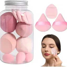 Makeup Blender Set, Soft Sponge Blender, 2 Triangle & 1 Finger Powder Puff Set,-image-16