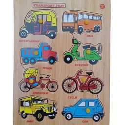 Wooden Transport Puzzle With Nob for kids-28