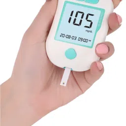 control d Advanced Glucose Blood Sugar Testing Digital Monitor with 100 Strips White Glucometer image 3