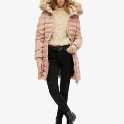 Fuji Faux Fur Hood Mid Length Jacket-45