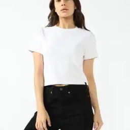 Ribbed Crew-Neck Crop T-Shirt-image-10