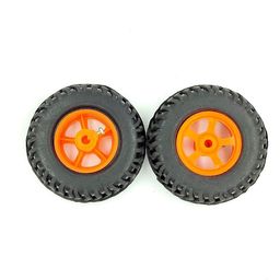 invento 2pcs 80mm x 25mm Plastic Robotic Wheel Durable Rubber Tire Wheel 6mm Hole Automotive Electronic Hobby Kit-picture-6