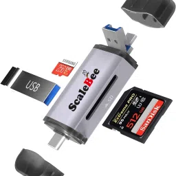 SCALEBEE USB 3.0 All in 1 Card Reader with OTG SD/Micro SD Card Read Type C Mobile Phone Card Reader-12