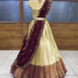 Self Design Semi Stitched Lehenga Choli-image-43
