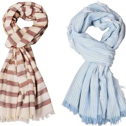 aimee Self Design Pure Cotton Men Multicolor Stole-picture-1