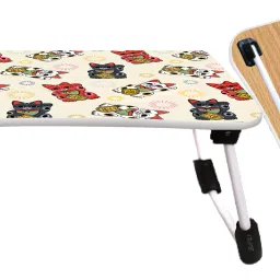 hf harsh fashion Study Table for Students Foldable, Portable & Lightweight Mini Table For Reading Wood Portable Laptop Table image 4
