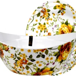 Melamine Serving Bowl Big Melamine Donga Set with Serving & lid White Color Melamine Serving Bowl Set for Kitchen Melamine Serving Bow-image-13