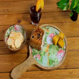 august collectives Green Mango Wood Gladiolus harmony Round Platter-picture-11
